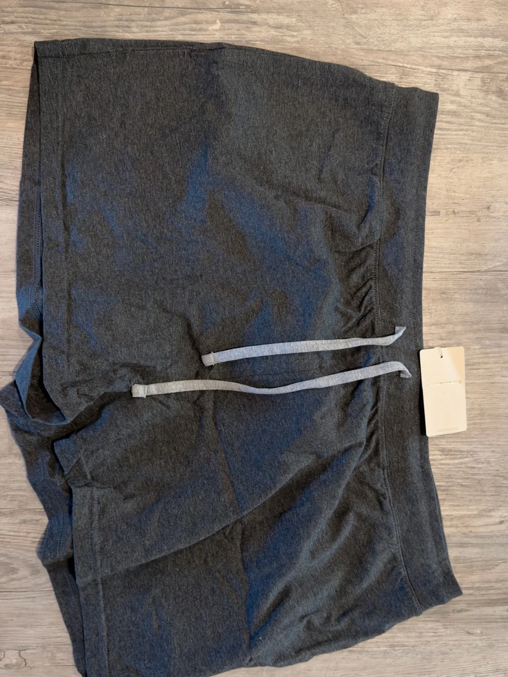 Charcoal Gray Lounge Shorts with Drawstring - Picture 1 of 2